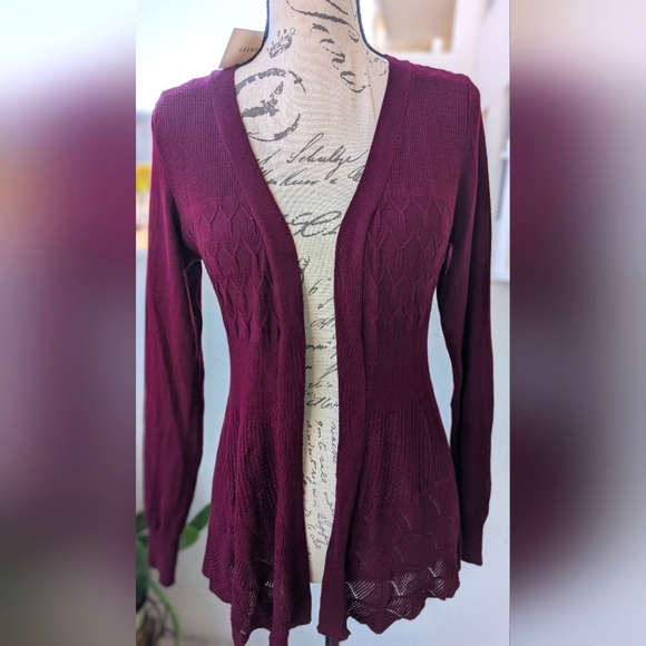 NWT DREAMERS Burgundy Cardigan  Size Medium - Picture 8 of 15